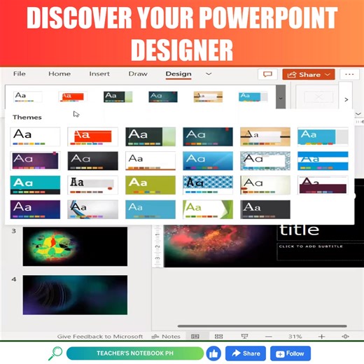 1.4K views | Find the designer of your PowerPoint #powerpoint #Powerpointtips #powerpointdesign #PowerPointslides #powerpointtricks #powerpointtutorial #powerpointtemplates #powerpointanimation | Teacher's Notebook PH | Facebook