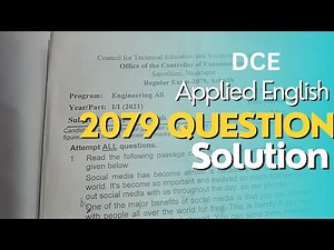 DCE 1st sem Applied English model question solution 2079#class 12th #class 11th english #YouTube