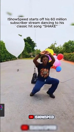 IShowSpeed starts off his 60 million subscriber stream dancing to his classic hit song “SHAKE”