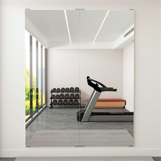BRIVUE Home Gym Mirrors - 60" x 24" Frameless Wall Mirror, Shatterproof Glassless Ideal for Dance Studio, Yoga, Garage, Fitness Area, HD Reflection, 2 Pack