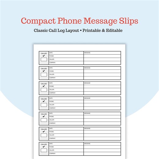 Phone Message Log With Checkbox - Call Back Status Tracker - Receptionist Voice Mail Sheet - Office to Do List - Google Docs & PDF - Etsy