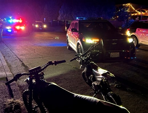 Novato police arrest two teenagers riding e-motorcycles