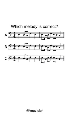 Muziclef on Instagram: "Can you guess the correct melody? #eartraining #sightreading #musician #musictheory #musicquiz"