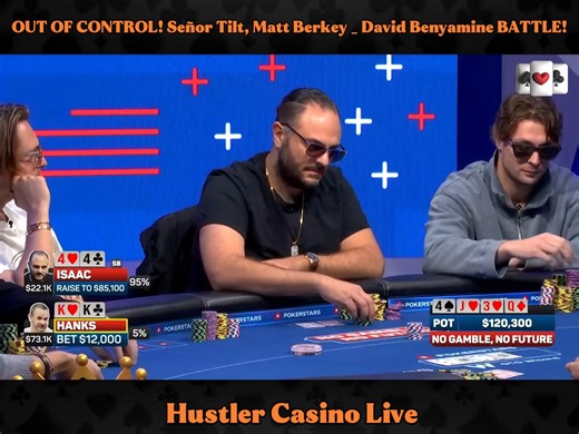 OUT OF CONTROL! Señor Tilt, Matt Berkey _ David Benyamine BATTLE! ( Part 2 ) #poker #Poker #pokerhighlight | Steve Zaragoza