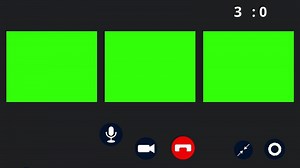 Download Three monitor Call meeting conference interface animation with single large monitor. Remote call and chat in team. Green screen chroma key. Group conference PC screen. Virtual education for free