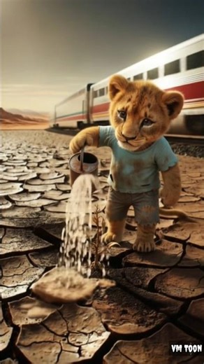 The Lion Cub Who Planted a Tree | cartoon| ai short story| ai videos| #aishorts #vmToon