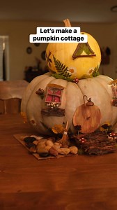 No carve pumpkin cottage #falldecorations #diyfalldecor #hobbitcore | Sibster