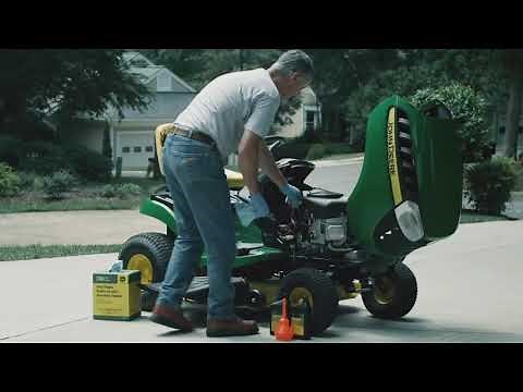 How To Change Oil & Oil Filter | John Deere D100 Lawn Mower Maintenance
