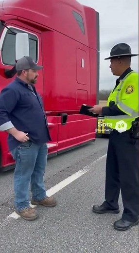 Truck driver Log book inspection #duet #driving #trending