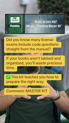 Did you know many license exams include code questions straight from the manual? If your books aren’t tabbed and organized, you’ll waste precious time. ✅ This kit teaches you how to prepare the right way. Comment: MASTER KIT