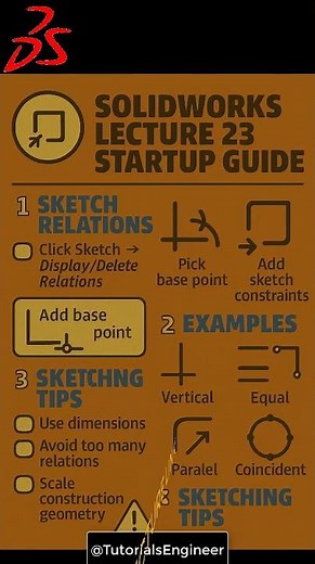 SOLIDWORKS #LECTURE 23 BEGINNER: #solidworks #eduction #3D #Drawing #academy @TutorialsEngineer