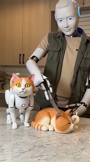Cat vs. cake - robotic parody 🐈🤖