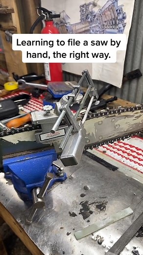 Learning to become a robot. #chainsaw #file #chain #sharpen #adjust #angle #sharp #stihl #husqvarna | Appalachianwrench