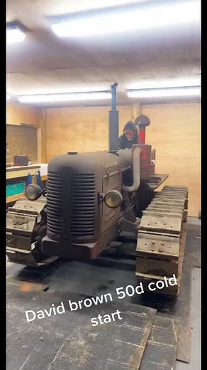Vintage David Brown 50D Crawler Tractor Cold Start
