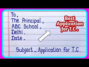 Application For TC (Transfer Certificate) || TC Ki Application || Application TC ke liye