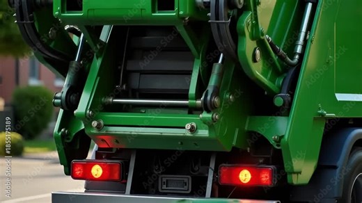 operation of garbage truck mechanisms during the capture and lifting of bins.