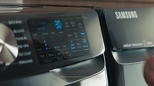 The Samsung Smart Front Load Washer with Super Speed sends notifications to your smartphone, so you can go on with your life without being tied to your laundry. | The Home Depot