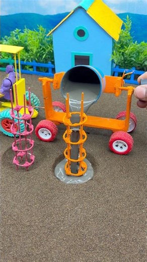 🚜 DIY Mini Tractor Heavy Work Test | Real Construction Machine Power 😱 #shorts #youtubeshorts