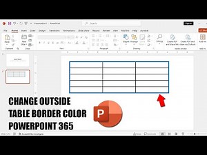 How to change the outside table border color in PowerPoint 365