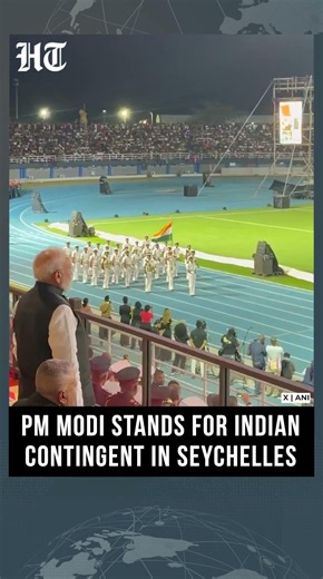 PM Modi Honours Marching Indian Contingent at Seychelles State Celebrations | HT India