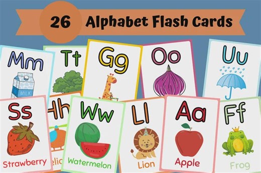ABC Flash Cards, Educational , A-Z Cards, Learn Abcs Flashcards, Kids Colors Alphabet,digital Download - Etsy Canada