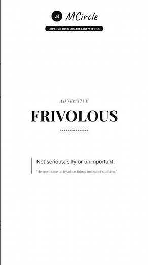 Learn English: What is Frivolous? | Vocabulary Shorts