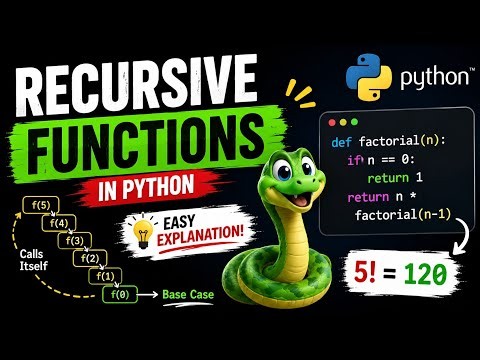 Recursion in Python | Easy | Recursive Functions in Python | Factorial Program Step by Step