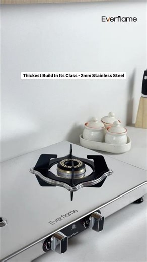 Everflame Marvel 2 Burner Gas Stove | 2mm Thick Stainless Steel Body | 6G Forged Brass Burners