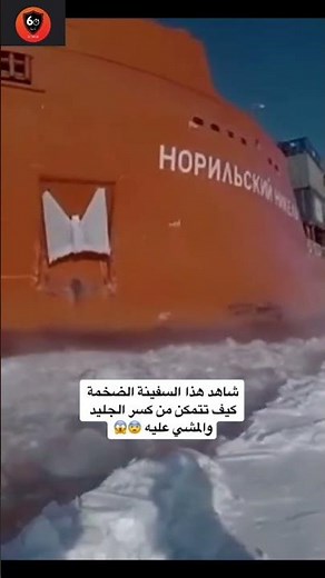 شاهد هذة السفينة الضخمة كيف تتمكن من كسر الجليد والمشي عليه🥶😱