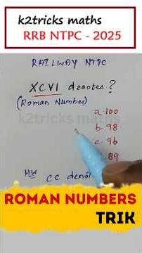 Roman Numerals Concepts | Roman Letters | Roman Number Problems #shorts #romannumbers #romannumerals