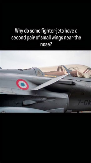 JetOps101 on Instagram: "These are called Canards (or foreplanes). Unlike a traditional tailplane at the back (which usually pushes down to lift the nose), canards are located forward of the center of gravity and generate positive lift (pushing up). This makes the nose "heavier" in terms of lift distribution, often making the jet intentionally unstable but incredibly responsive to pitch commands. Canards are fantastic for high-performance dogfighting. At high angles of attack, they deflect airfl