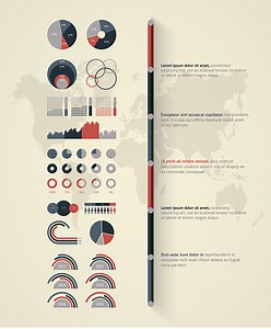 Zeitleiste Vektor-Infografik. World Weltkarte