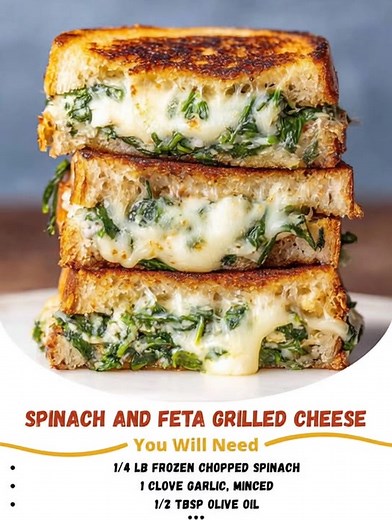 "I whipped up these delicious grilled cheese sandwiches with spinach and feta for our game night, and let me tell you, they were gone in seconds! Everyone was raving about the crispy edges and the savory filling. My best friend even suggested adding sun-dried tomatoes next time, which I think could take it to another level! I’ll definitely be making these again—everyone was fighting over the last one!" Recipe in First Coʍmеոτ  Enjoy ❤️ | My Homemade Recipes | Facebook