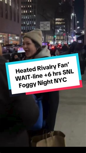 It’ll be a foggy night for NYC. Heated rivalry fans wait out in the cold to snatch those tickets. @Connor Storrie @SNL live@HBO Max #heatedrivalry #snl #weathertok #nyc #weatherupdate