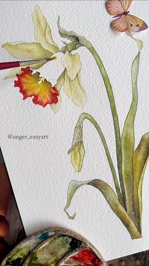 16K views · 747 reactions | Vintage Daffodil , watercolor. Full tutorial available on.. patreon.com/UngerEasyArt | Unger EasyArt | Facebook