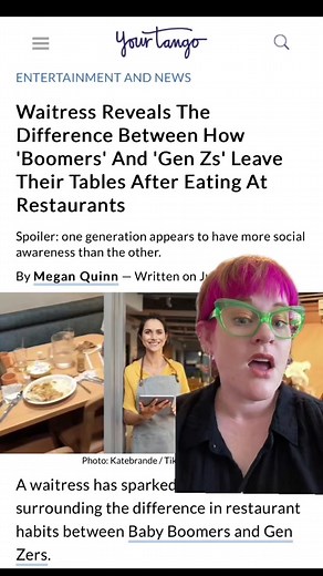 How do you leave your table at a restaurant? Are you more of a Boomer or a Gen Z? #greenscreen #boomer #genz #restaurant #etiquette