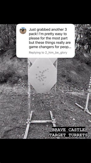 BRAVE CASTLE on Instagram: "With some space and a bunch of targets, setting up private outlaw matches has never been easier. Target Turrets Stands are the best way to train, no question. Get a 3 pack today."