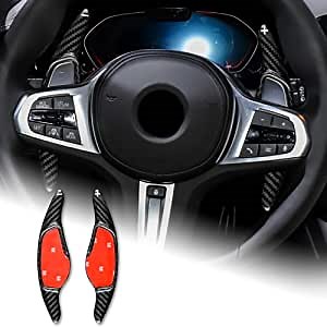 AIRSPEED Carbon Fiber Steering Wheel Paddle Shifter Extensions Cover Accessories for BMW G20 G29 G30 G01 G31 G14 G15 G32 GT G11 G12 G02 G05 G07, for Toyota Supra (Black)