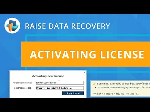 Raise Data Recovery: Activating licenses