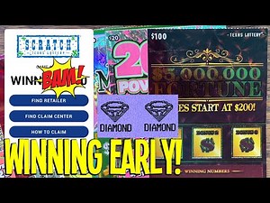 WINNING EARLY!! $$$ Playing $260 TEXAS LOTTERY Scratch Offs
