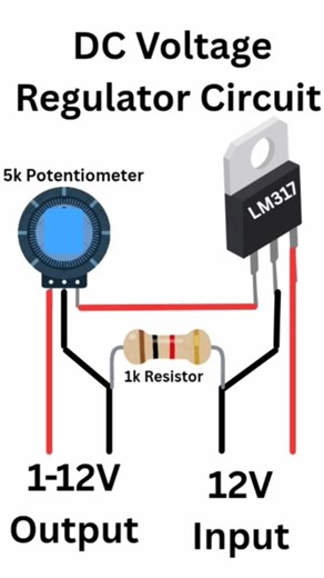 Dc voltage regulator circuit using LM317 ic#shorts#voltageregulator#shorts#trending#viral#shortfeed