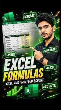 Excel Basic Formulas for Beginners | Learn SUM, AVERAGE & More! #learnexcel #excel