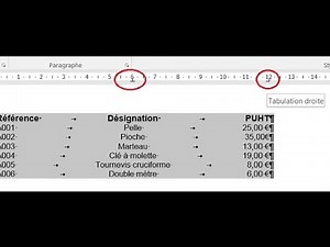 Word tab stops for column alignments