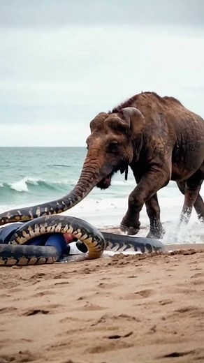 Wildlifefurry | Elephant saves man wrapped tightly around python #viralreels #instagood | Instagram