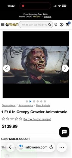 Spirit Halloween 2026 creepy crawler animatronic!!! #2026 #halloween #animatronic #spirithalloween ￼