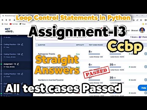 Assignment-13 in python||Loop control statements||ccbp||Nxtwave assignments...