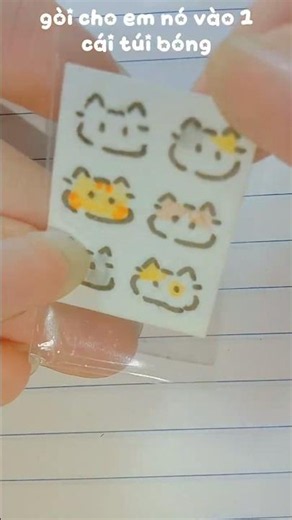 🌷✨How to make mini 😺stickers #squishypaper #diy #sticker #mini #ministicker