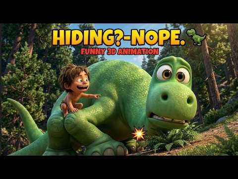 Giant Dinosaur Tries To Hide (And Fails Miserably) 🦖💥 | Funny 3D Animation