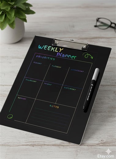 Colorful Weekly Planner Printable – Vibrant Design, Fun Font (digital Download) - Etsy