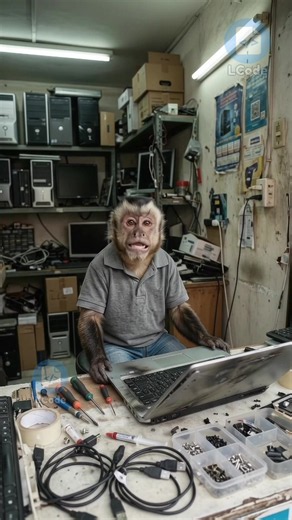 Monuel taller de computadoras 💻🐵 #monuel #ia #lcode #computadora #laptop